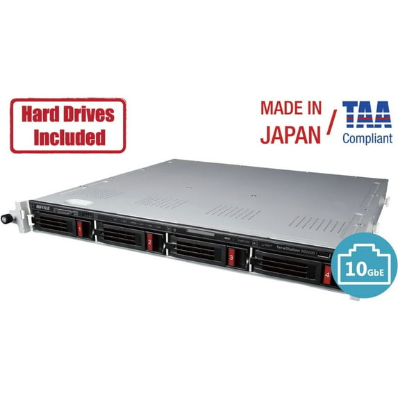 Buffalo TeraStation 5420RN Windows Server IoT 2019 Standard 32TB 4 Bay Rackmount (4x8TB) NAS Hard Drives Included RAID iSCSI