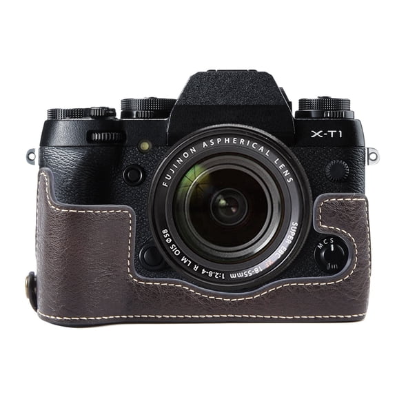Buffalo Texture PU Leather Camera Half Case Base For FUJIFILM X-T1