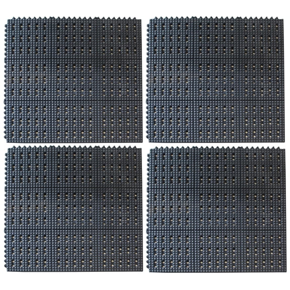 Buffalo Tools 3 x 3 Foot Anti-Fatigue Interlocking Rubber Mats - 4 Pack