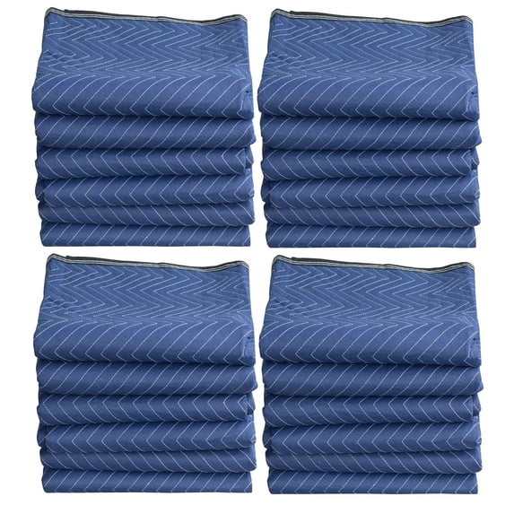 Buffalo Tools 72 x 80 inch Reversible Polyester Moving Blanket Set - 24 Pack