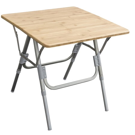 AmeriHome Folding Bamboo Side Table