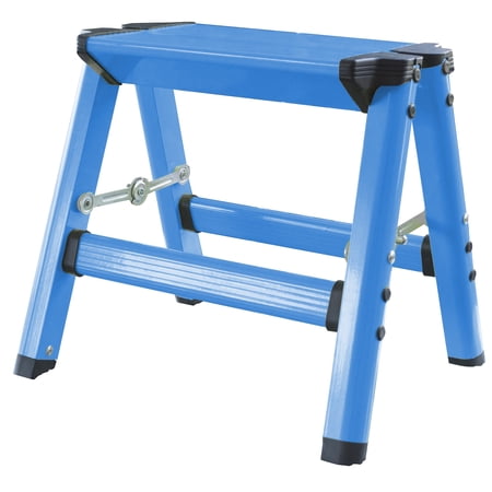 Buffalo Tools STL1ABLBX Lightweight Single Step Aluminum Step Stool, Bright Blue