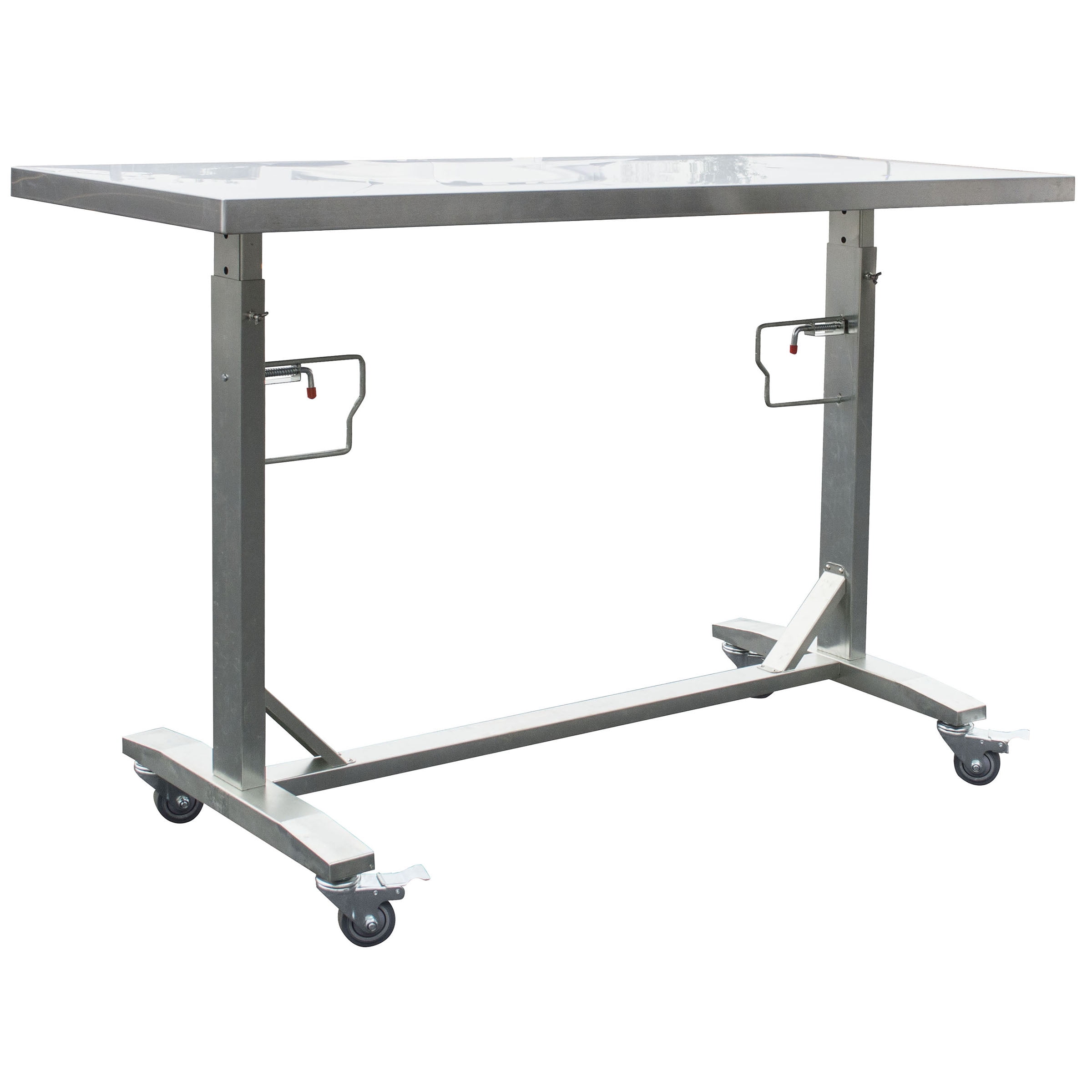 Adjustable height work on sale table on wheels