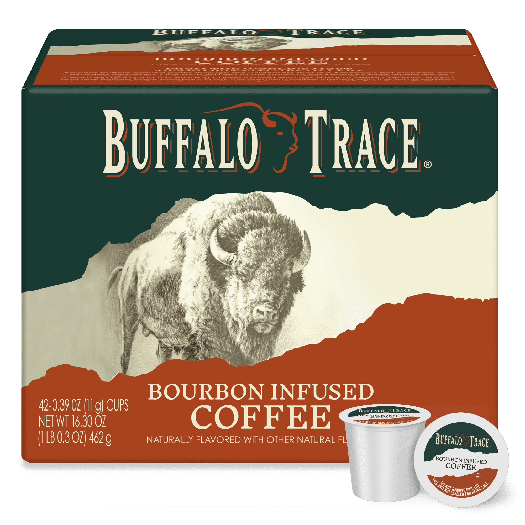 Buffalo Trace® Natural Bourbon Coffee Single Serve Coffee Pods for Keurig KCup Brewers