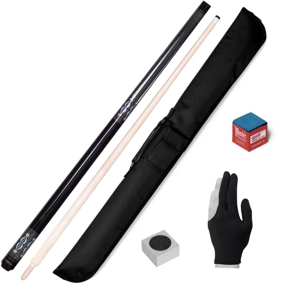 Buffalo Triton S3 Carom 3-Cushion Cue Stick, Grey, w/Canadian Maple Shaft, Wooden Joint, 12 mm Cue Tip, No Wrap, Soft Case & Accessories