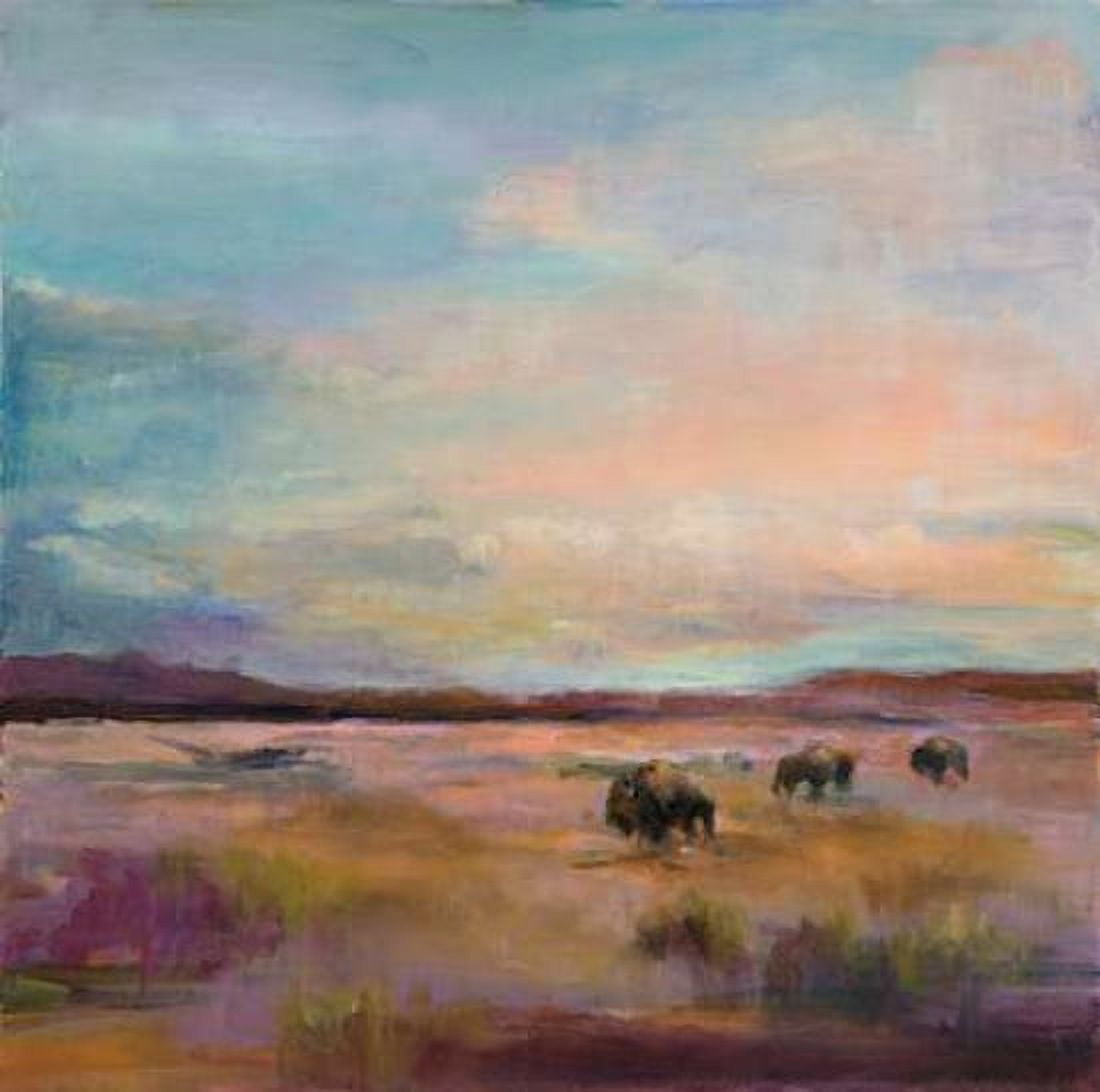 Buffalo Under Big Sky Canvas Art - Marilyn Hageman (24 x 24)