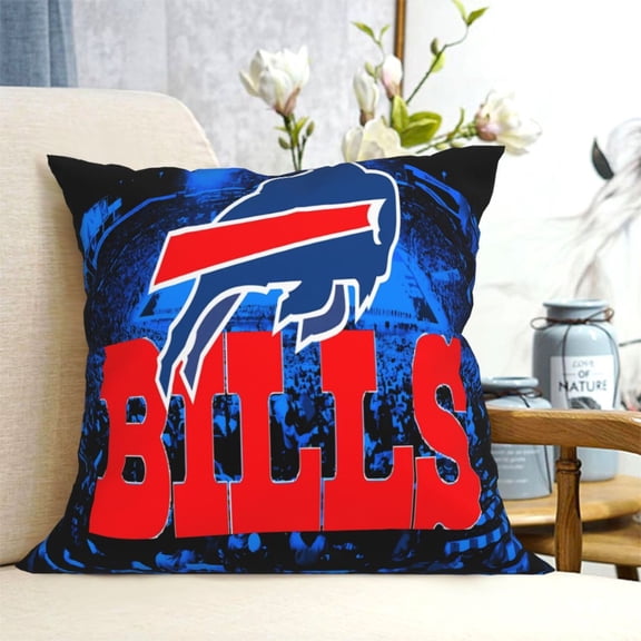 Buffalo Universal Throw Pillow Covers for All Seasons, Football Team Pattern Cushion Covers, Bedroom Decor Gift, Farmhouse Sofa Bed Decor, 12"x12" 16"x16" 18"x18" 20"x 20"
