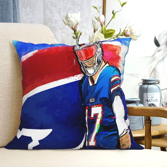 Buffalo Universal Throw Pillow Covers for All Seasons, Football Team Pattern Cushion Covers, Bedroom Decor Gift, Farmhouse Sofa Bed Decor, 12"x12" 16"x16" 18"x18" 20"x 20"