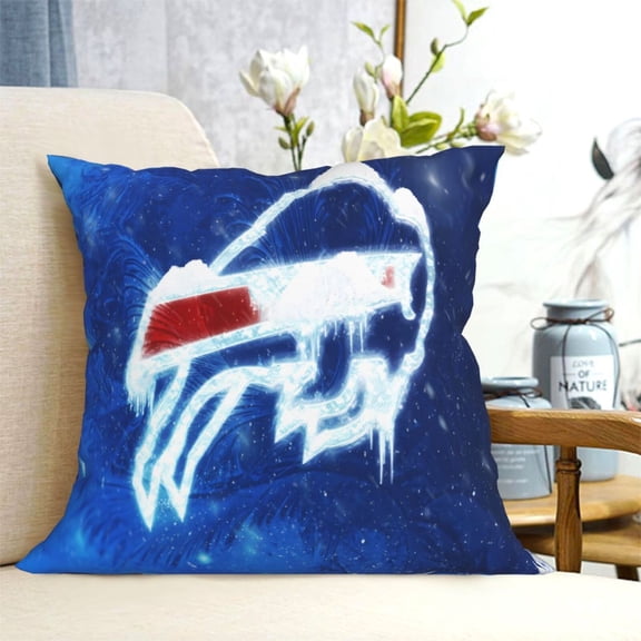 Buffalo Universal Throw Pillow Covers for All Seasons, Football Team Pattern Cushion Covers, Bedroom Decor Gift, Farmhouse Sofa Bed Decor, 12"x12" 16"x16" 18"x18" 20"x 20"