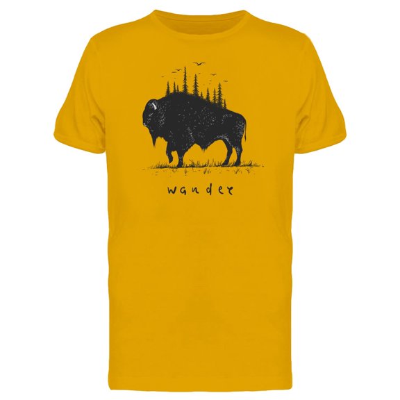 Buffalo Wander Silhouette T-Shirt Men -Image by Shutterstock, Male XX-Large