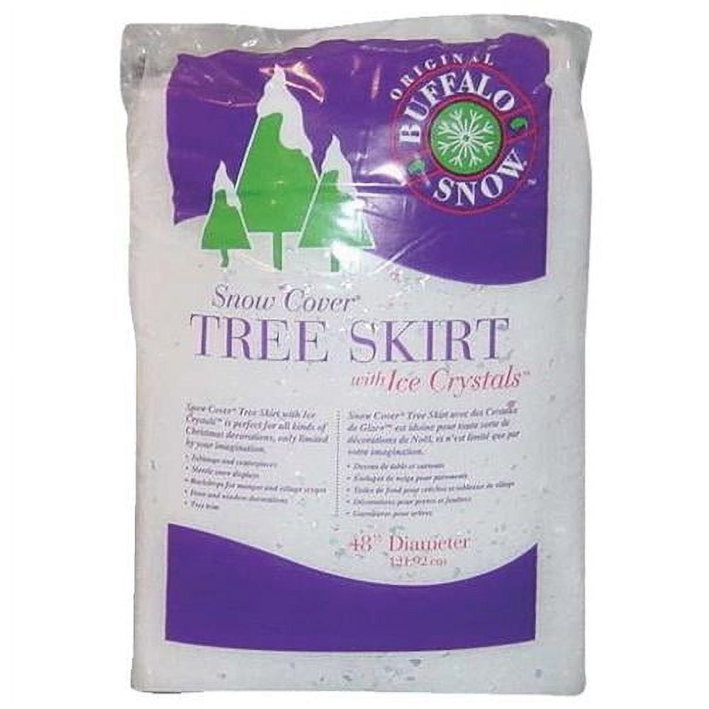 Buffalo White Sparkling Snowflake Polyester Tree Skirt 56 in.