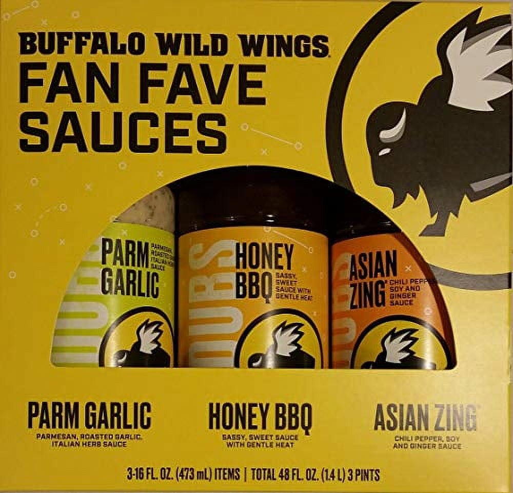 Buffalo Wild Wings Fan Fave Sauces Parmesan Garlic, Honey BBQ, Asian