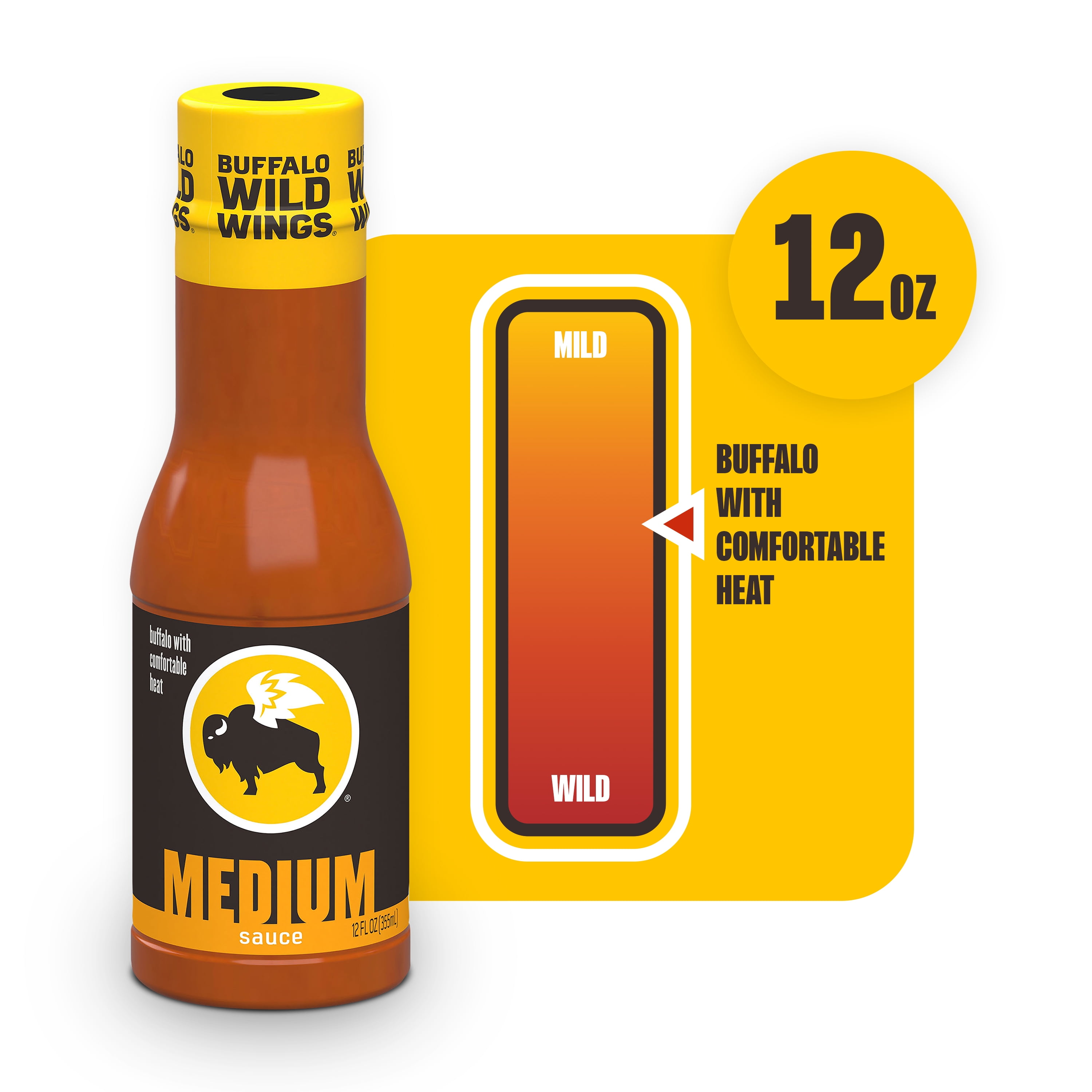 Buffalo Wild Wings Medium Buffalo Sauce, 12 fl. oz. - Spicy Mild