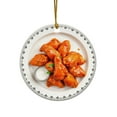 thumbnail image 1 of Buffalo Wings and Dip, Spicy Dinner Dish Christmas Ornament, Food Foodie Novelty Xmas Tree Gift Accessory Funny Ornaments (Flat Design Printed on Ceramic, NOT 3D), 1 of 3