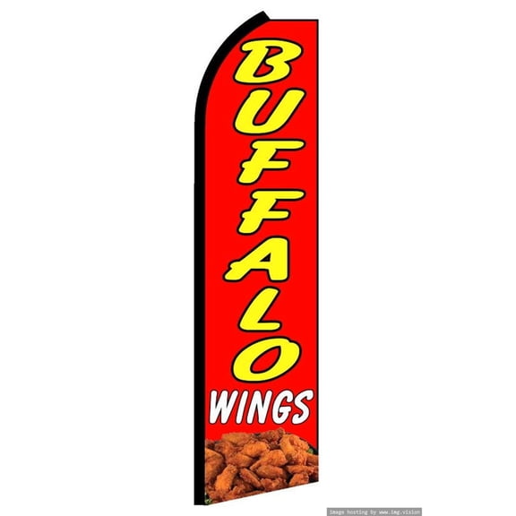 Buffalo Wings Swooper Flag (Hardware Not Included) |Advertisement /Business Flags | Feather Flag |