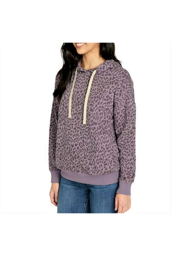 Buffalo Women's Super Soft Hoody Pullover Size: S, Color: Iris Leopard