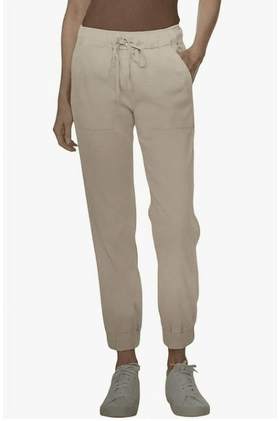Womens Tencel Blend Pull On Joggers - Athletic Pants (Cream, XXL)