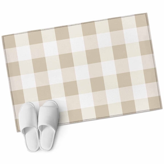 Buffalo Yellow Plaid Area&nbsp;Rug 2x3ft Spring Simple Pattern Non-Slip&nbsp;Washable Square&nbsp;Rugs Soft Felt Indoor Floor Mat for Bedroom Kitchen Living Room Bathroom