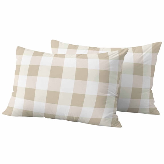 Buffalo Yellow Plaid Pillow Covers 2 Pack Spring Simple Pattern Pillowcase Waterproof Outdoor Throw Pillow Cover for Patio Balcony Rectangular Cushion 20”x12”