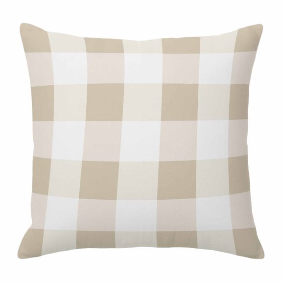 Buffalo Yellow Plaid Throw Pillow Cover Spring Simple Pattern Cotton Linen Cushion Cover Throw Pillow Case with Invisible Zipper for Couch Sofa Bed Chair Car 24x24 Inch