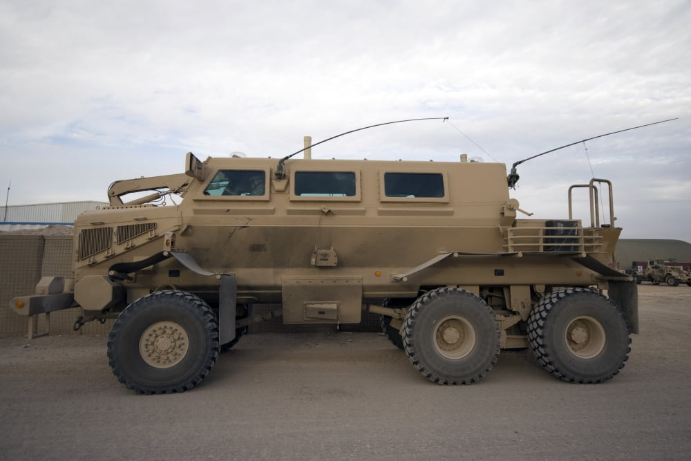 Buffalo mine protected vehicle Canvas Art - Terry MooreStocktrek Images (35 x 23)