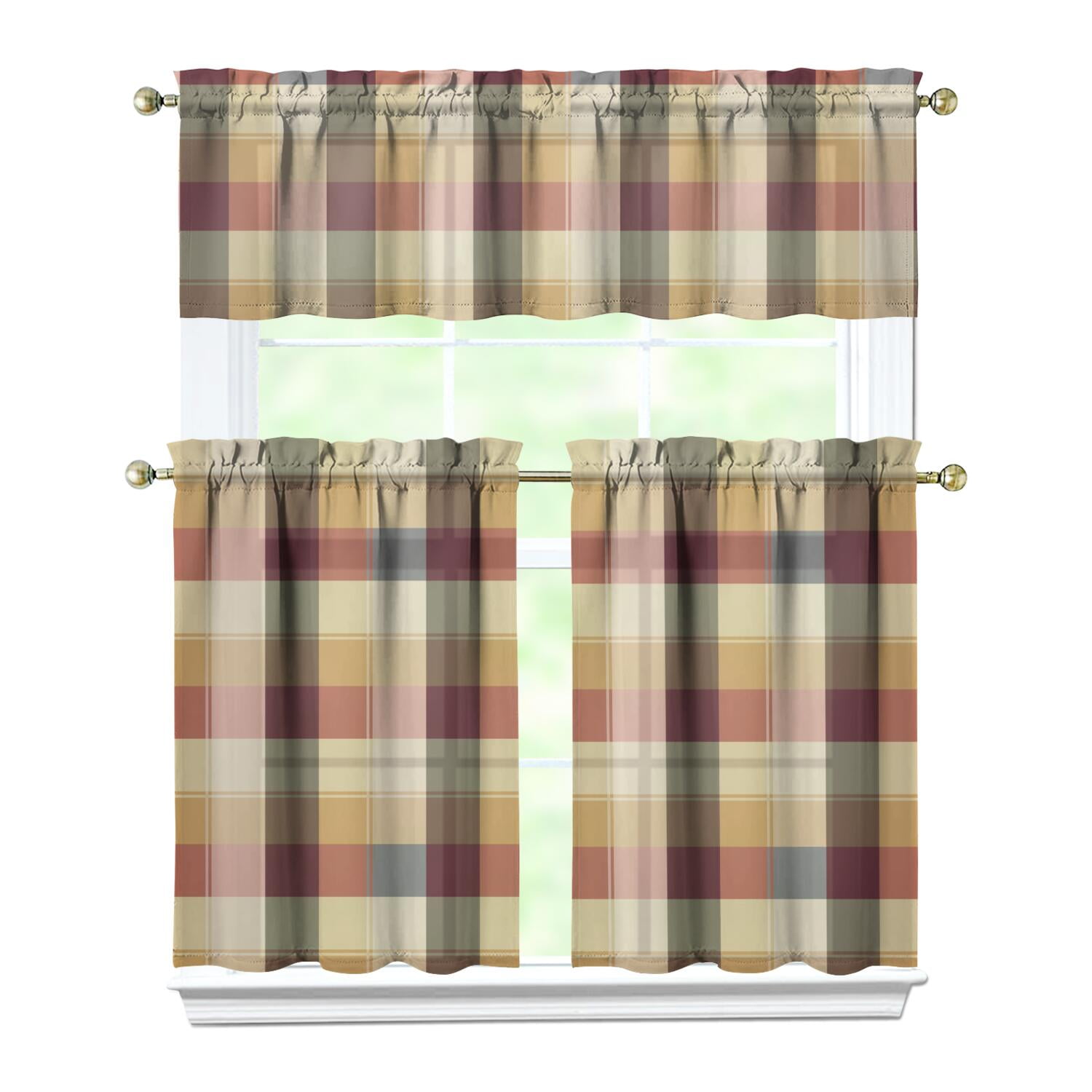 Vintage Plaid Quilted Curtains NCU0NTV988