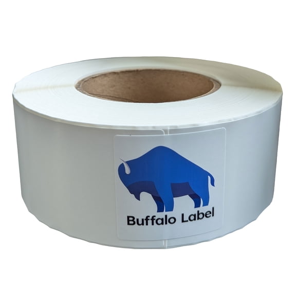 BuffaloLabel 2.25" x 7" x 370 Labels - White Gloss BOPP Roll Inkjet Labels - 3" Core - Blank