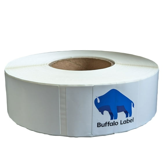 BuffaloLabel 2" x 4" x 1320 Labels - White Gloss BOPP Roll Inkjet Labels - 3" Core - Blank
