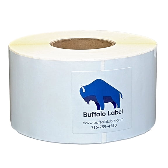 BuffaloLabel 4" x 6" x 800 Labels - White Gloss BOPP Roll Inkjet Labels - 3in Core - Blank