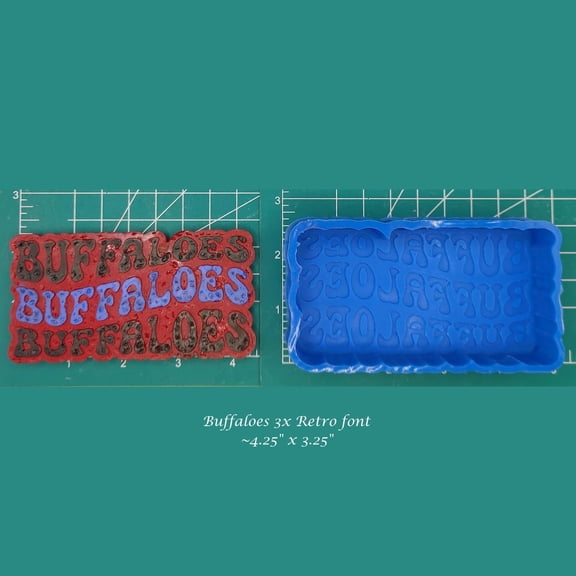 Buffaloes 3x Retro Font School Mascot Silicone Freshie Mold