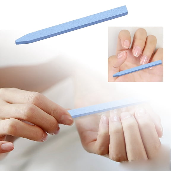 Buffer Block for Acrylic and Gel Nails - Natural Limestone Nail File for Filing Shaping and Shine, 4.33 in, Blue
