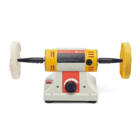 Buffer Polisher, 1/2 HP Polishing Machine 0-8000 RPM with 4"/3" Wheels & Compound for Metal Wood