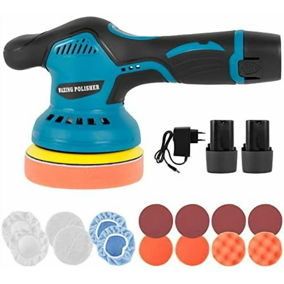 Buffer Polisher 12V Cordless Battery Powered Electric Polishing Machine with 8 Adjustable Speed Rechargeable Hand-held Car Waxing Tool for Car Boat Home Appliance US
