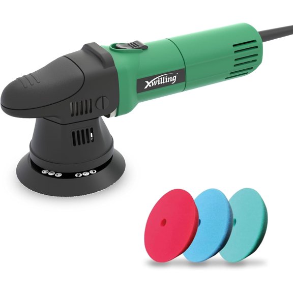 Buffer Polisher, 5-Inch 8MM Dual Action Random Orbital Car Polisher with 6 Variable Speed MAX4500 RPM, Detailing Kit for Polishing and Waxing