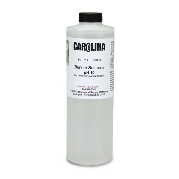 Buffer Solution, pH 10, Colorless, Laboratory Grade, 500 mL