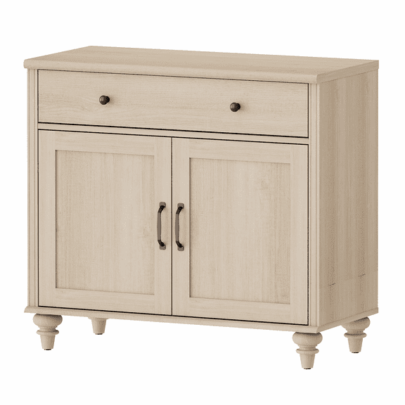 Buffet Cabinet with 2 Doors and One Drawers, Coffee Bar Table Wood Kitchen Storage Cabinets with Storage Cabinets, Modern Farmhouse Sideboard Credenza for Dining Room, Beige, 34 inch