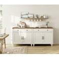 thumbnail image 1 of Buffet Cabinet with 4 Doors and 2 Drawers, Large Kitchen Storage Cabinets Wood Coffee Bar Tables with Adjustable Shelf, Modern Farmhouse Sideboard for Dining Room, Living Room, Off White, 68 inch, 1 of 6