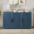 thumbnail image 1 of Buffet Cabinet, Atumon Accent Cabinet with 3 Doors, Farmhouse Buffet Cabinet with Adjustable Shelves, Wood Cabinet Furniture for Kitchen Dining Room Living Room, 60"L x 15.7"W x 34.3"H, Blue, 1 of 10