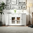 thumbnail image 1 of Buffet Cabinet In White Finish - Modern Sideboard For Kitchen & Dining Storage With Drawer, 1 of 6