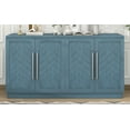thumbnail image 1 of Buffet Cabinet, Large Storage Space Sideboard with 4 Doors, Accent Cabinet with Adjustable Shelves and Silver Handles for Kitchen, Dining Room, Living Room, Antique Blue, 1 of 7