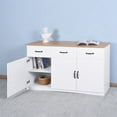 thumbnail image 1 of Buffet Cabinet, Sideboard Cabinet with Storage Kitchen Sideboard with 3 Doors & 3 Drawers Farmhouse Buffet Server Bar Cabinet Console Table for Dining Living Room Decorative Cupboard, White, 1 of 7