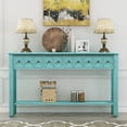 thumbnail image 1 of Buffet Cabinet Sideboard Console Table for Entryway, Kitchen Storage Cabinet with 4 Drawers, Bottom Shelf, Home Furniture Console Table, Upgrade Solid Wood Frame & Legs,60"x11"x34", Blue, Q7103, 1 of 12