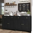 thumbnail image 1 of Buffet Cabinet with Storage, 55" Sideboard Buffet Cabinet with 2 Drawers and 4 Doors, Modern Farmhouse Coffee Bar Cabinets, Wood Buffet Table for Kitchen, Dining Room, White, 1 of 16