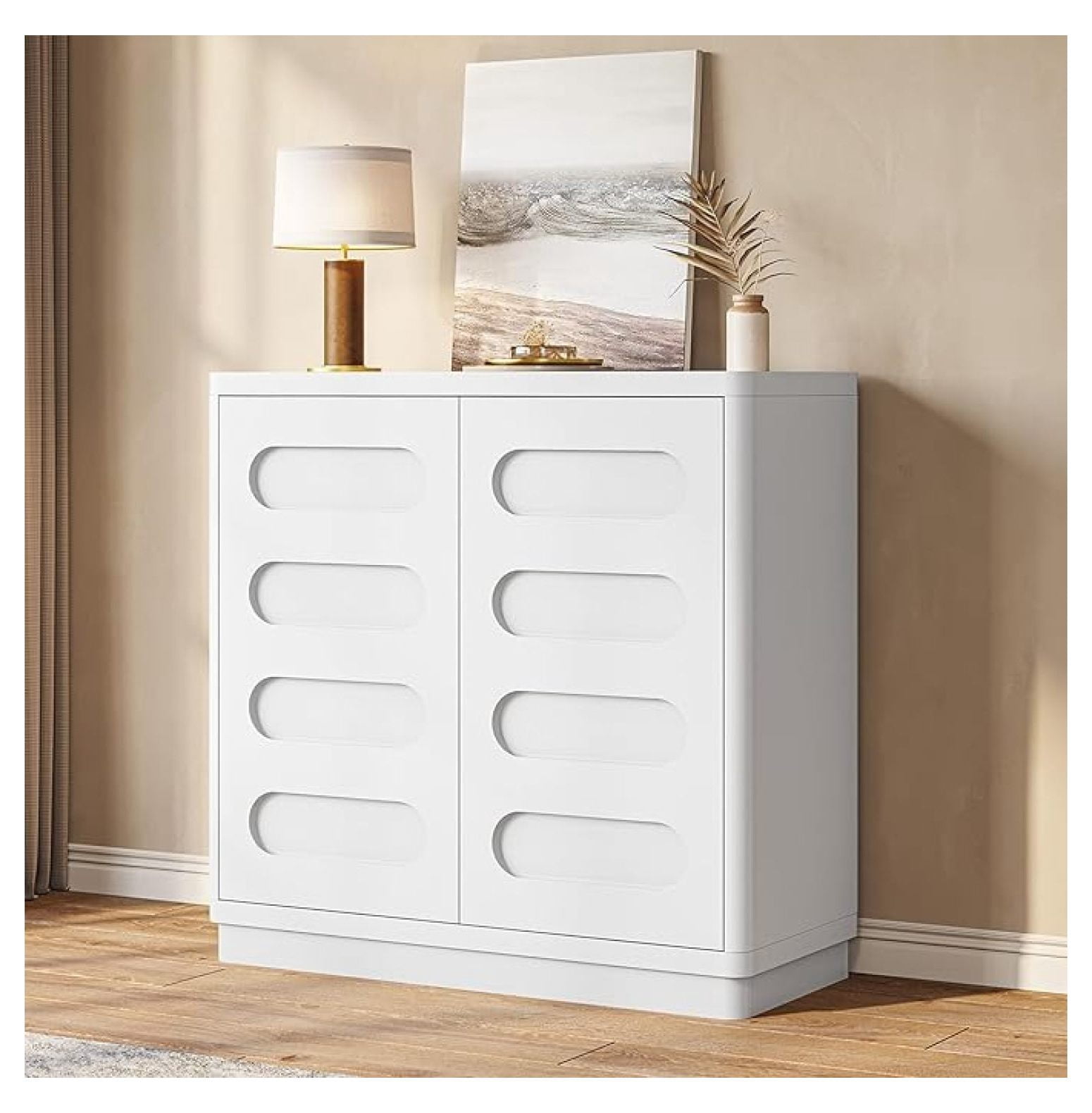 Arc Buffet Buffet Cabinet with Storage, Arc Accent Sideboard with 2 Doors and ...