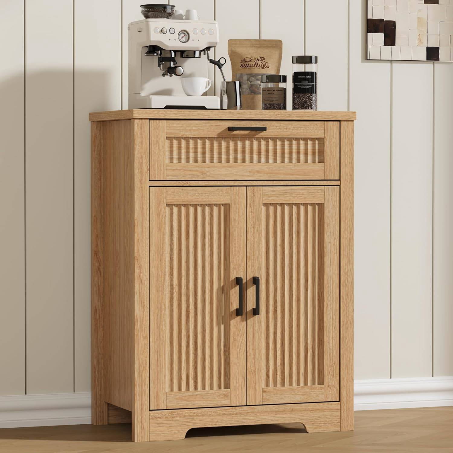 Buffet Cabinet with Storage Drawer, Coffee Bar Table with Storage ...