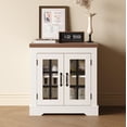 thumbnail image 1 of Buffet Cabinet with Storage, Sideboard Buffet with Glass Doors, Accent Cabinet with LED Lights, Modern Glass Doors Storage Cabinets, Built-in Power Outlet for Kitchen, Coffee Bar, Pantry, Living Room, 1 of 6
