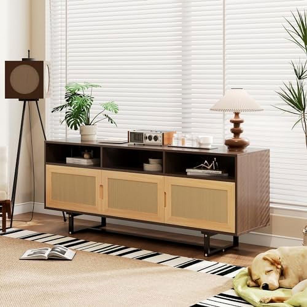 Buffet with 2 Glass Doors Industry Sideboard Room Kitchen