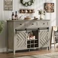 thumbnail image 1 of Buffet Cabinet with 2 Sliding Barn Doors and 3 Drawers,Farmhouse Wood Coffee Bar Cabinet with Removable Wine Rack for Kitchen,Living Room, 1 of 8