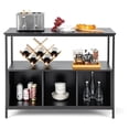 thumbnail image 1 of Buffet Cabinet with Open Shelves, Freestanding Kitchen Cabinet with 3-Cube Compartments, Coffee Bar Credenza Sideboard, 43.5 x 17 x 35 inches (Black), 1 of 1