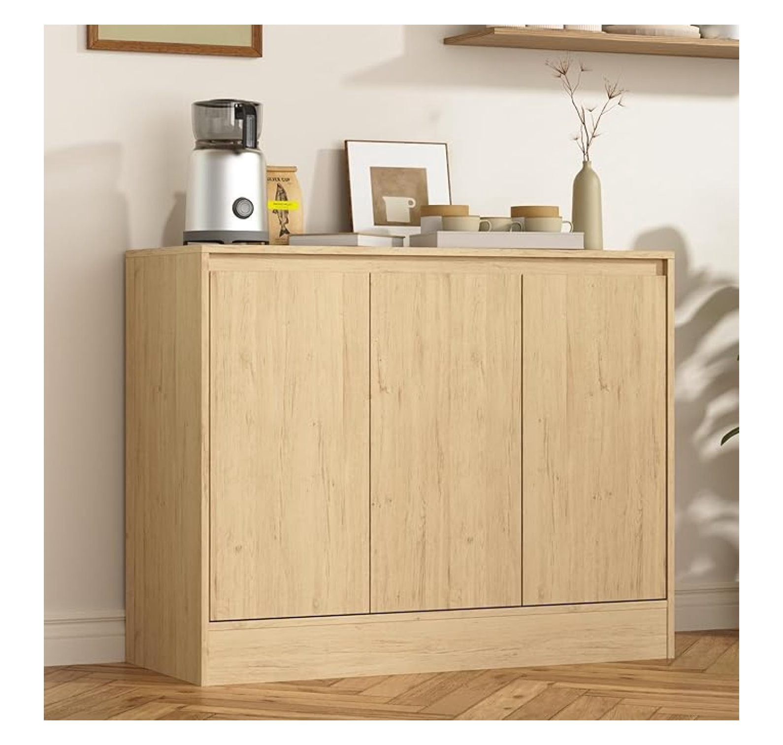 Buffet Cabinet with Storage, Coffee Bar Cabinet with 3 Doors and ...